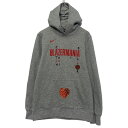 【中古】【古着】 NIKE ロゴ スウェット パーカー ナイキ L キッズ 160~ グレー レッド プルオーバー バスケ スポーツ 古着卸 アメリカ仕入 a610-6040