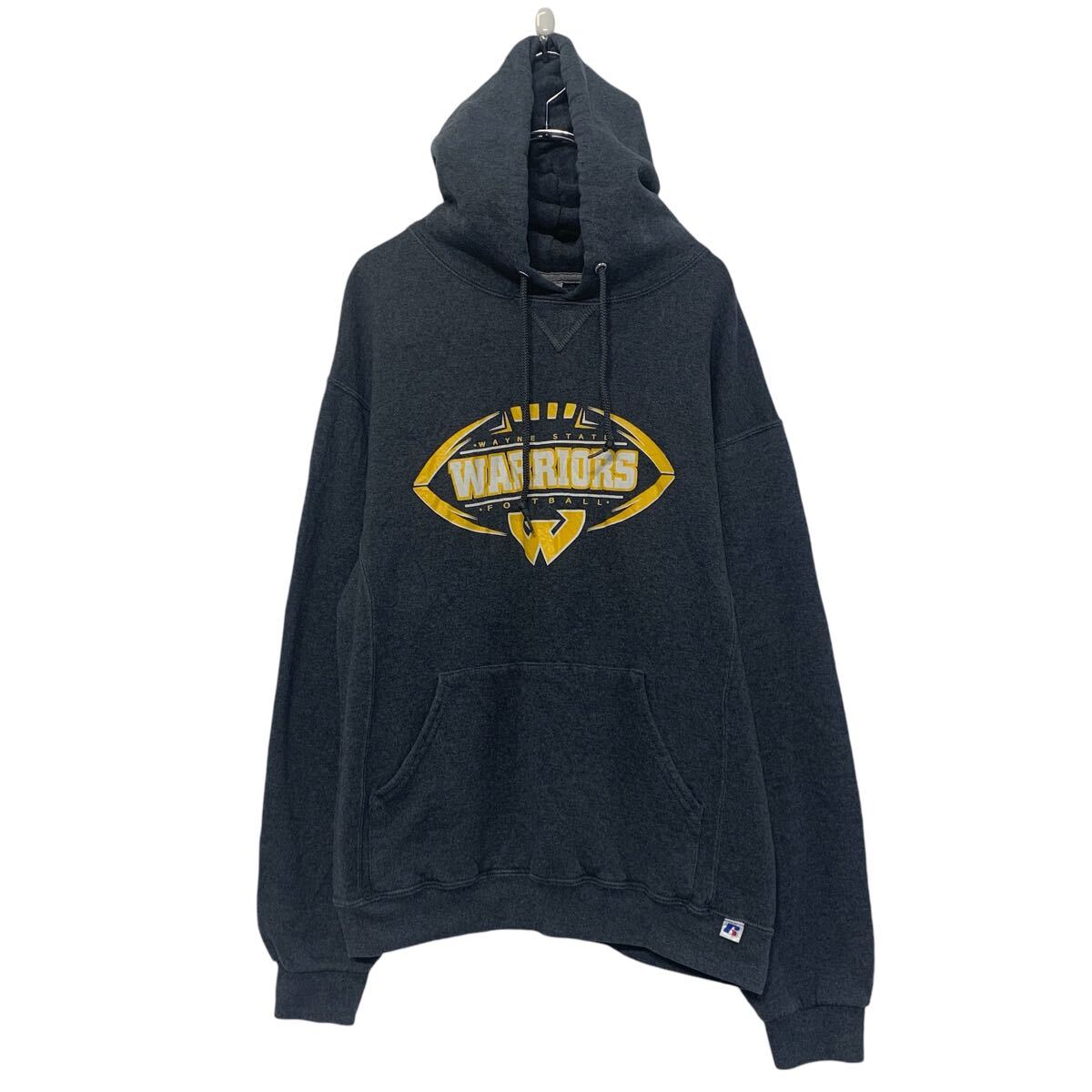 Rakuten - 【中古】【古着】 RUSSELATHLETIC プリント スウェット パーカー ラッセルアスレチック M サイズ ダークグレー プルオーバー 古着卸 アメリカ仕入 a610-6045