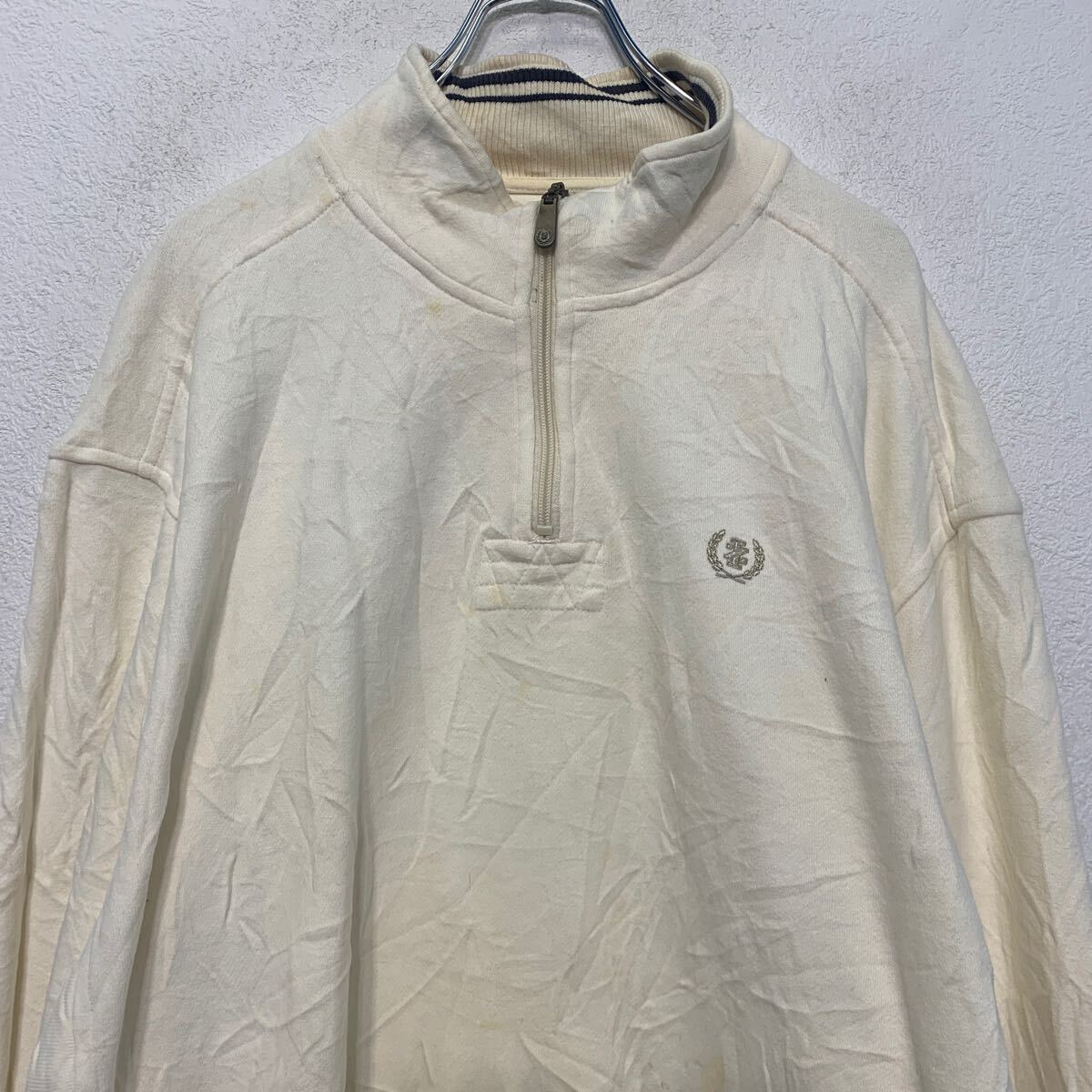 【中古】【古着】 IZOD ロゴ スウェット トレーナー アイゾッド XL イエロー系 ハーフジップ ビッグサイズ ライン 切替 古着卸 アメリカ仕入 a610-6071 3