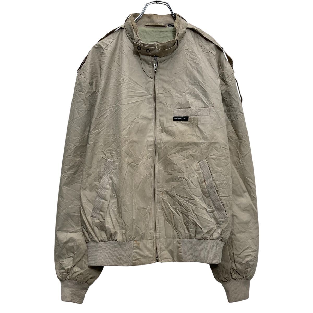 【中古】【古着】 MEMBERS ONLY ジャケット メンバーズオンリー XL~ ベージュ ビッグサイズ スイングトップ フルジップ 古着卸 アメリカ仕入 a610-6366