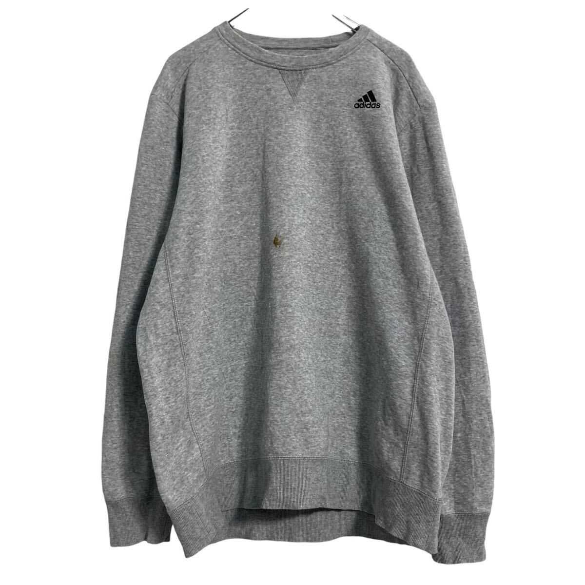 【中古】【古着】 adidas プリント スウェット トレーナー L グレー アディダス スポーツ 古着卸 アメリカ仕入 a610-6426