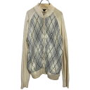 【中古】【古着】 TOMMY HILFIGER ジップアップ コットン アーガイル ニット セーター M ホワイト グレー トミーヒルフィガー 古着卸 アメリカ仕入 a610-6450(4)