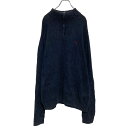【中古】【古着】 CHAPS コットン ハーフジップ ニット セーター XL ネイビー チャップス ビッグサイズ ワンポイントロゴ 古着卸 アメリカ仕入 a610-6514