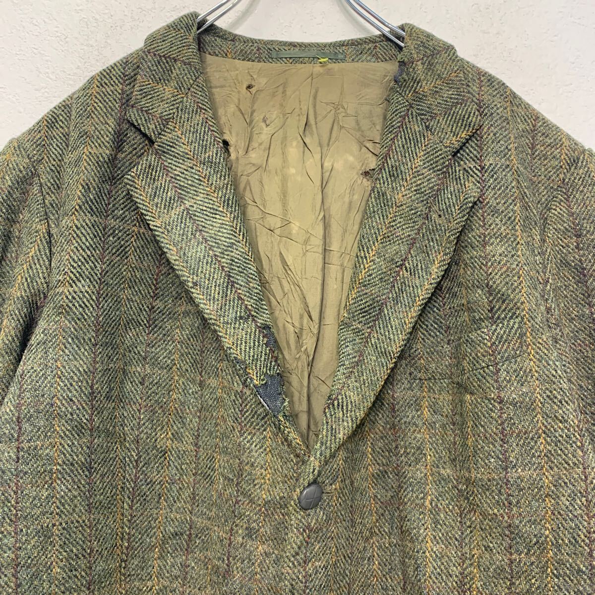 【中古】【古着】 HARRIS TWEED テーラード ジャケット L サイズ 程 マルチカラー ウール ポケット付き 秋冬 古着卸 アメリカ仕入 a610-6532