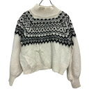 【中古】【古着】 GAP ウール アクリル混紡 ニット セーター レディース XS ホワイト グレー ブラック フェアアイル風 古着卸 アメリカ仕入 a610-6564