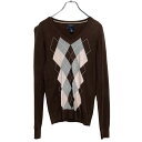 【中古】【古着】 TOMMY HILFIGER コットンニット セーター レディース XS ブラウン アーガイル柄 トミーヒルフィガー 古着卸 アメリカ仕入 a610-6701