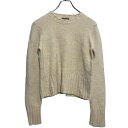 【中古】【古着】 J.CREW ウールニット セーター レディース M アイボリー 無地 ジェイクルー 短丈 古着卸 アメリカ仕入 a610-6705