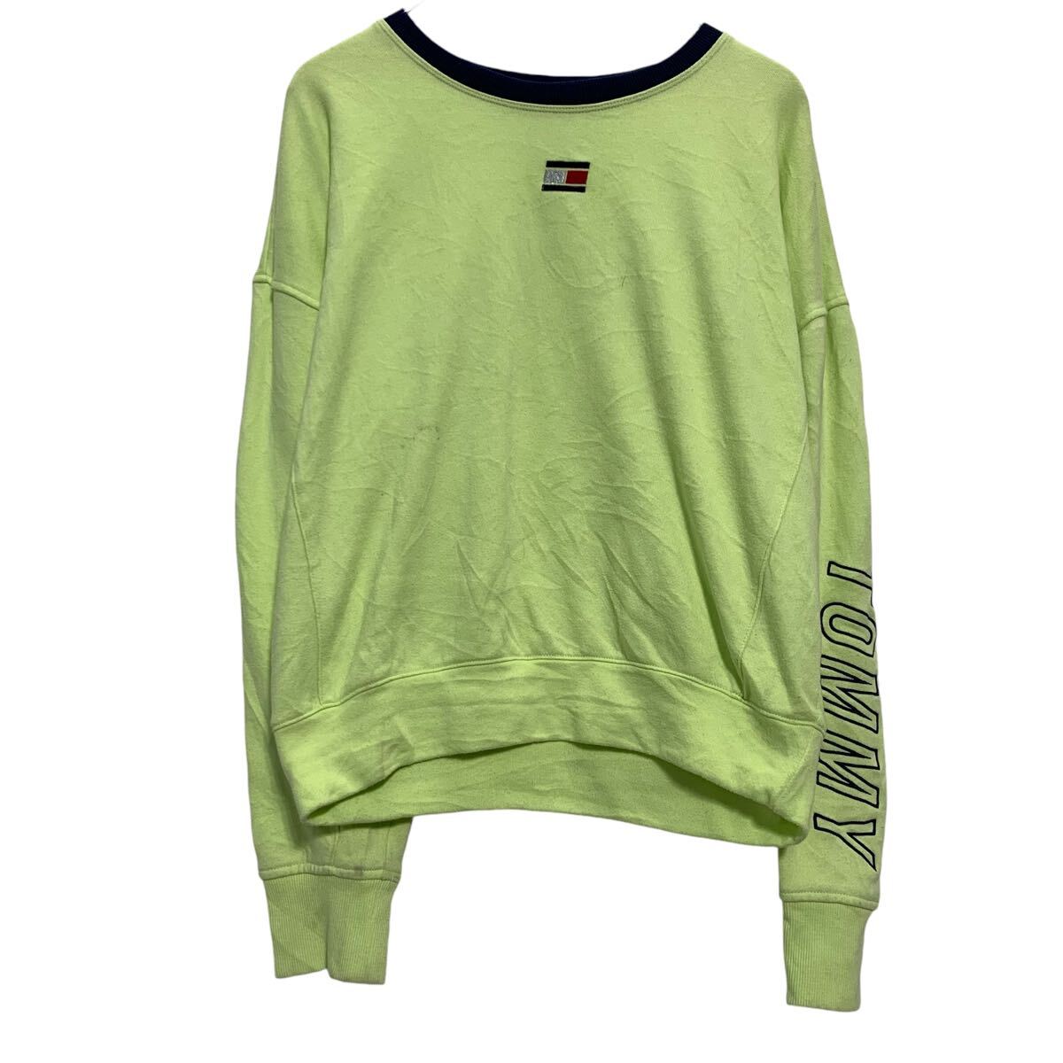 【中古】【古着】 TOMMY HILFIGER ロゴ スウェット トレーナー トミーヒルフィガー L イエロー ネイビー プルオーバー 古着卸 アメリカ仕入 a610-6855