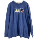 【中古】【古着】 breckenridge プリント スウェット トレーナー レディース XXL ブルー ダブルネック 刺繍 ビッグサイズ 古着卸 アメリカ仕入...