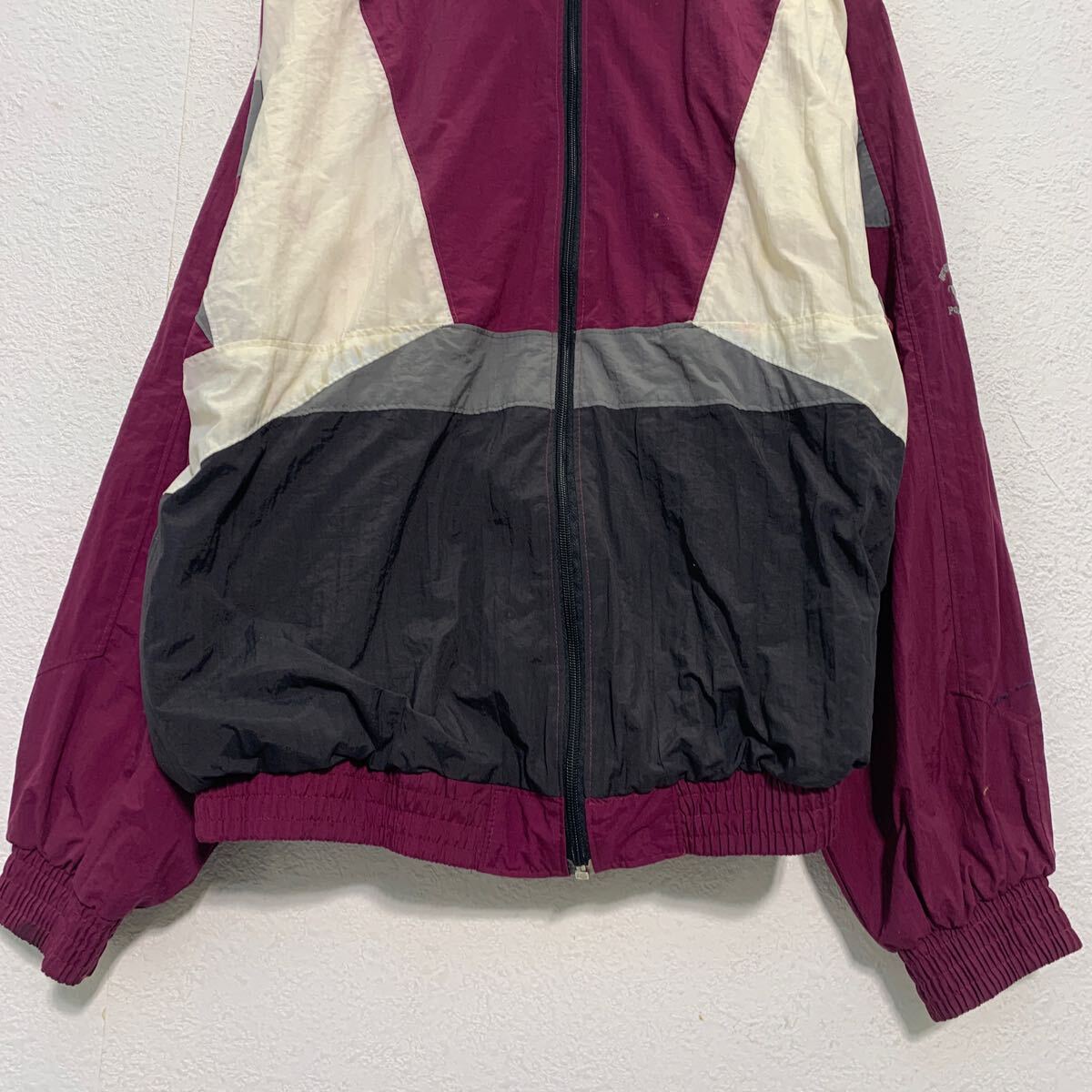 【中古】【古着】 POLO CLUB ナイロン ジャケット L パープル ホワイト ブラック フルジップ ラグラン ポケット付き 古着卸 アメリカ仕入 a610-6885