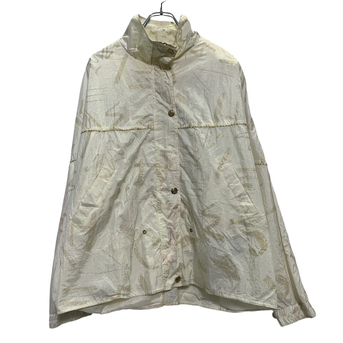 Men's Clothing - 【中古】【古着】 ジャケット L ホワイト ゴールド フルジップ スナップボタン ラグラン スポーティー 薄手 古着卸 アメリカ仕入 a610-6886