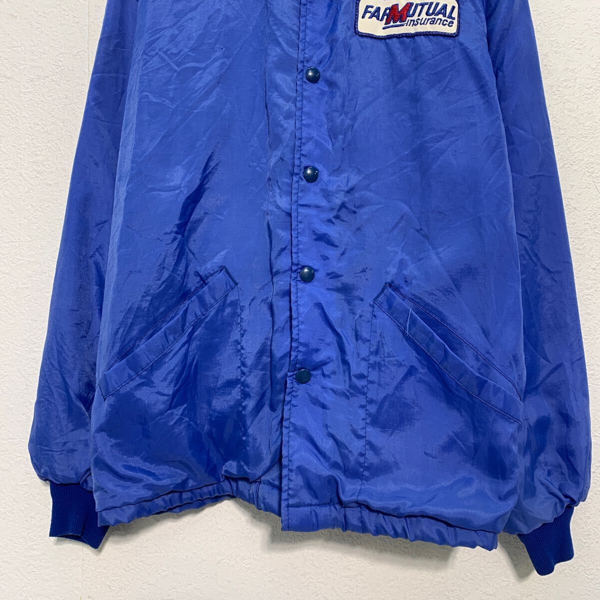 【中古】【古着】 コーチ ジャケット M ブルー スナップボタン ラグラン アメリカ製 ワッペン 刺繍 スポーティー 古着卸 アメリカ仕入 a610-6949