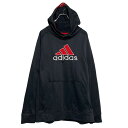 【中古】【古着】 adidas プリント スウェット パーカー アディダス キッズ XL ブラック プルオーバー 古着卸 アメリカ仕入 a610-6974(4)