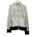 【中古】【古着】 PUMA ロゴ ジャージ プーマ M 程 ホワイト ブラック フルジップ ラグラン ポケット付き スポーティー 古着卸 アメリカ仕入 a610-6984(4)