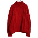 【中古】【古着】 ニット セーター レディース L~ レッド ハイネックハンドメイド 古着卸 アメリカ仕入 a610-7006