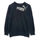 【中古】【古着】 PUMA ロゴ スウェット トレーナー プーマ M キッズ 140〜 ブラック ホワイト プルオーバー 古着卸 アメリカ仕入 a610-730...