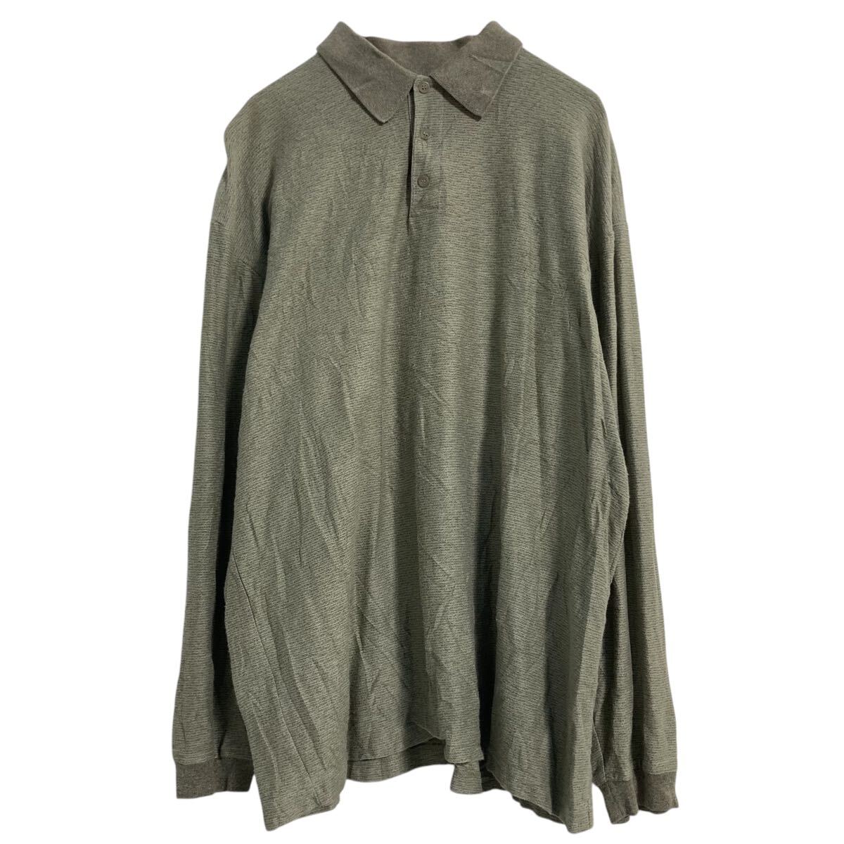 【中古】【古着】 claiborn 長袖 ポロシャツ XL カーキ ビッグサイズ 古着卸 アメリカ仕入 a610-7362