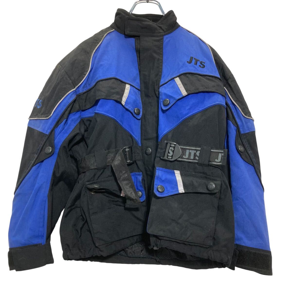 【中古】【古着】 JTGS ジップアップ モーターサイクルジャケット キッズ 2XL 160〜 ブラック ブルー ..
