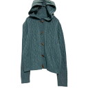 【中古】【古着】 Eddie Bauer ウール混紡 ケーブルニット セーター パーカー レディース S ブルーグリーン エディーバウアー 古着卸 アメリカ仕入 a610-7559