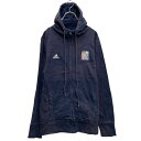 【中古】【古着】 adidas ロゴスウェット パーカー アディダス レディース L ネイビー フルジップ FIFA 古着卸 アメリカ仕入 a610-7719