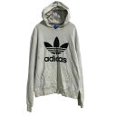 【中古】【古着】 adidas プリントスウェット パーカー アディダス レディース M ホワイト プルオーバー ポケット 古着卸 アメリカ仕入 a610-7767