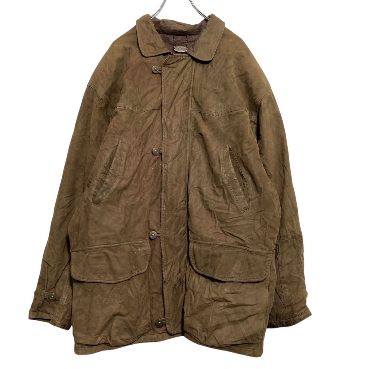 【中古】【古着】 FALCO EQUIPE ITALIANA ジャケット XL~ ブラウン ビッグサイズ フルジップ 裏地刺繍 イタリア製 古着卸 アメリカ仕入 a610-7794