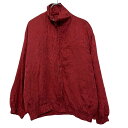 【中古】【古着】 ジャケット レディース M レッド フルジップ リネン 総柄 花柄 ポケット付き 薄手 古着卸 アメリカ仕入 a610-7864