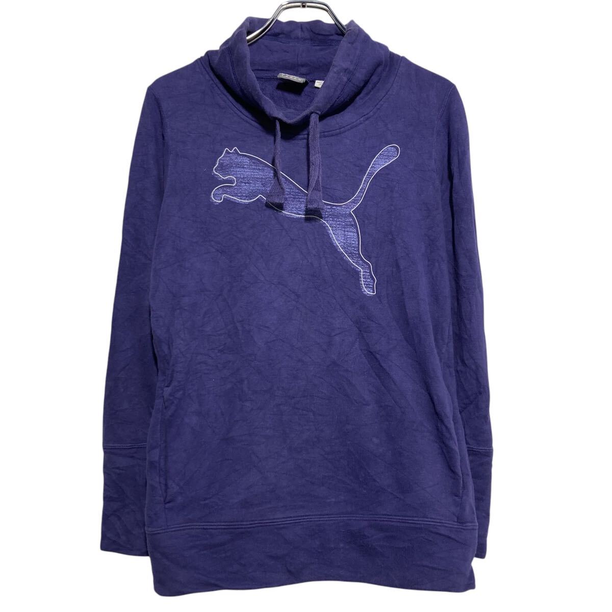 【中古】【古着】 PUMA ロゴスウェット トレーナー プーマ S パープル プルオーバー ハイネック ポケット付き 古着卸 アメリカ仕入 a610-7877