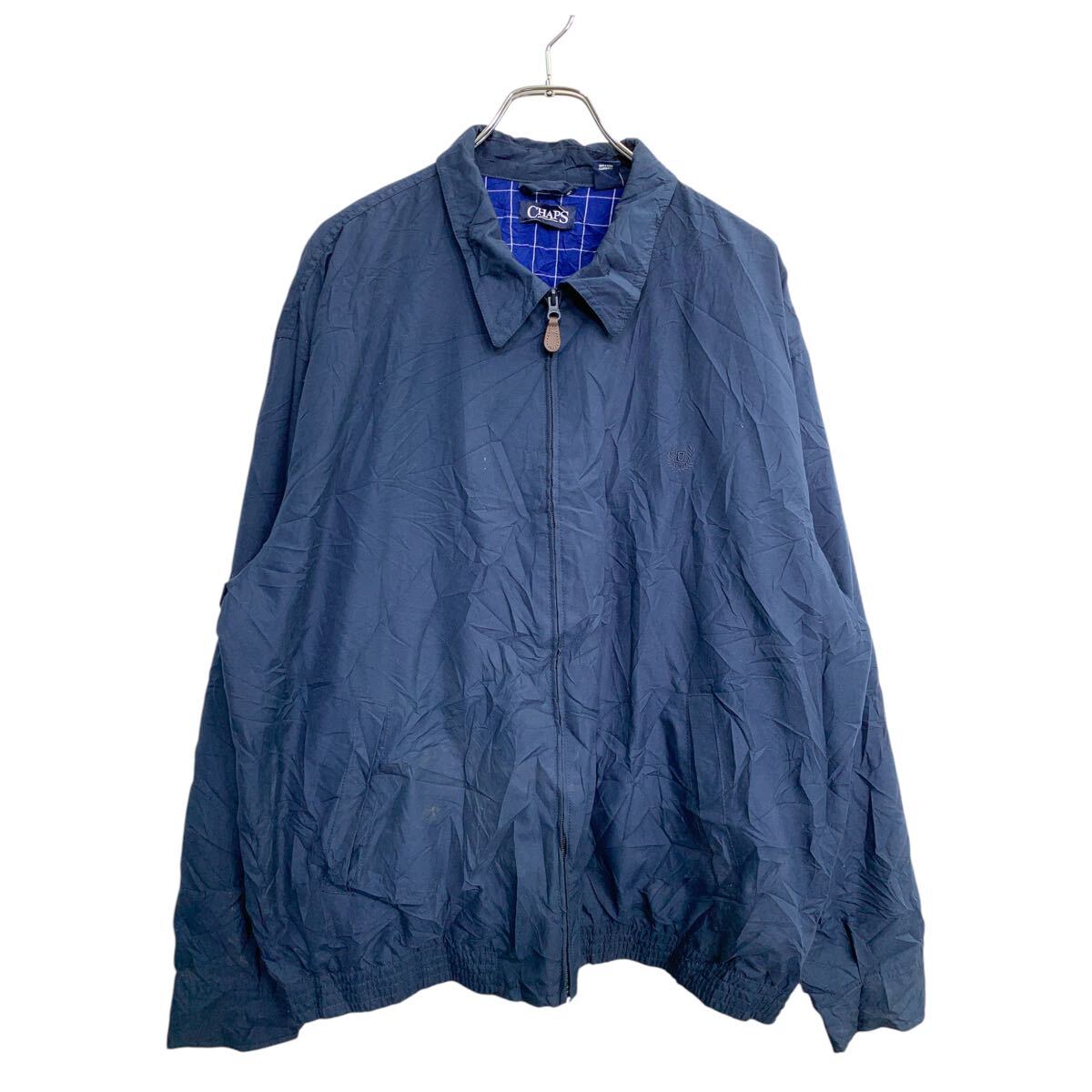  CHAPS ブルゾン XXLサイズ チャップス SCOVILLジップ ビッグサイズ ネイビー ポリエステル 古着卸 アメリカ仕入 t2410-3427