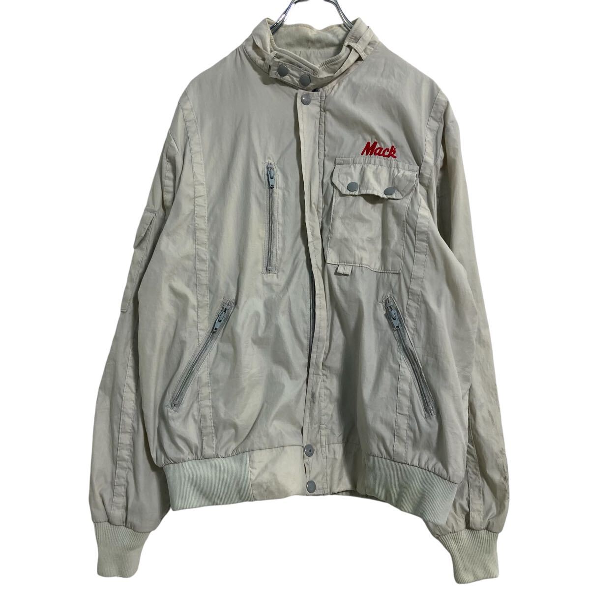 【中古】【古着】 MBA ナイロンジャケット L ライトグレー スイングトップ アメリカ製 古着卸 アメリカ..