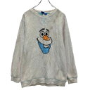 【中古】【古着】 Disney マイクロファイバー キャラクター ロゴトレーナー レディース M ホワイト ディズニー オラフ 古着卸 アメリカ仕入 a610-8143