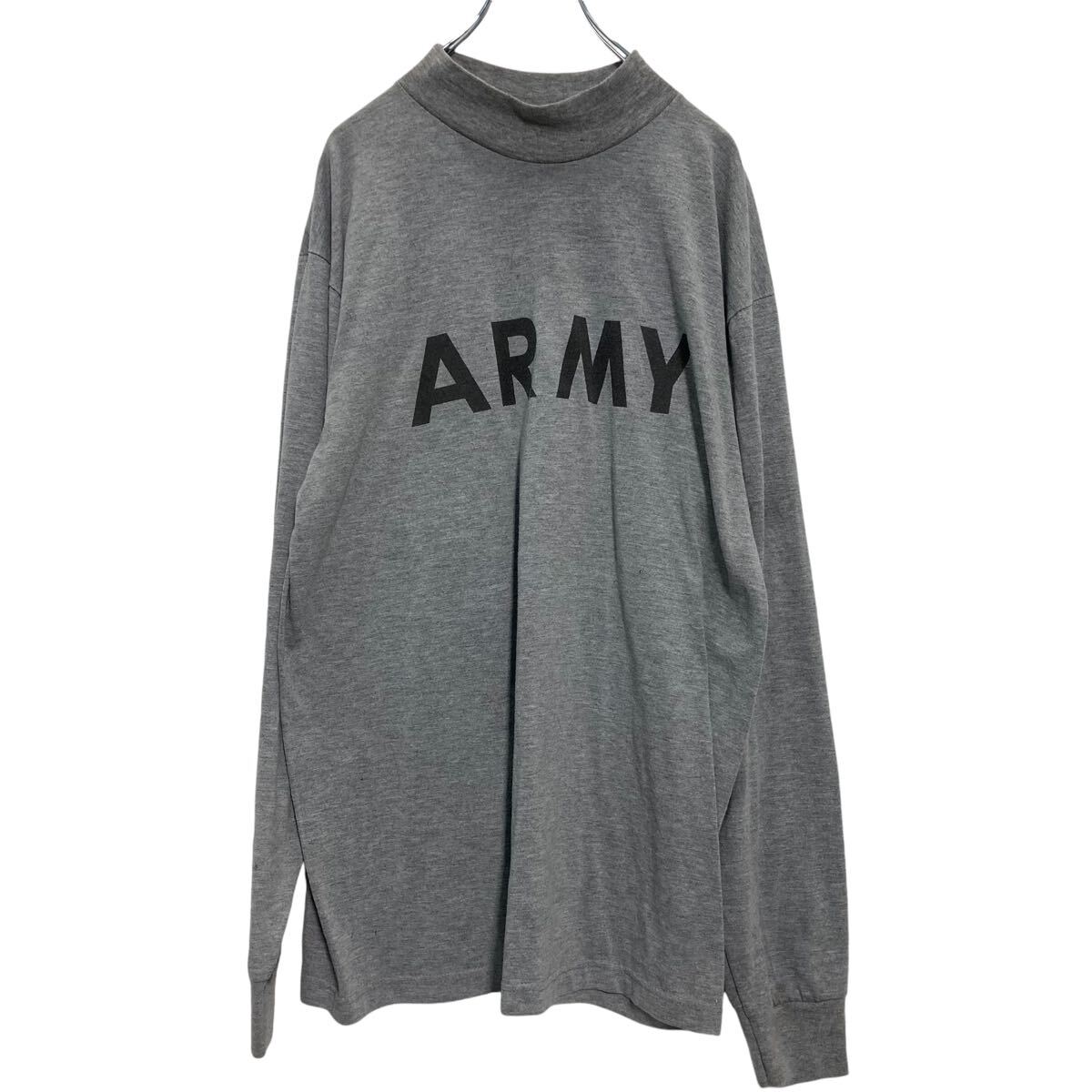 【中古】【古着】 ミリタリー 長袖 リフレクター プリントTシャツ L グレー ハイネック 古着卸 アメリカ仕入 a610-8149