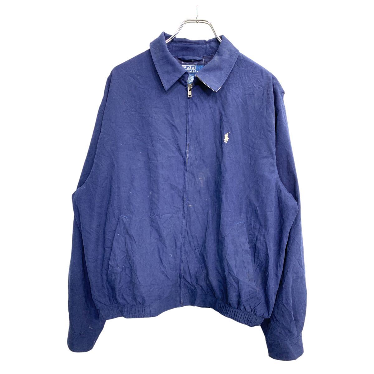 【中古】【古着】 POLO RALPH LAUREN ジャケット Lサイズ ポロラルフローレン ネイビー ポリエステル 古着卸 アメリカ仕入 t2410-3462