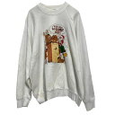 【中古】【古着】 FRUIT of the LOOM プリントスウェット トレーナー フルーツオブザルーム レディース XL ホワイト 古着卸 アメリカ仕入 a611-5088