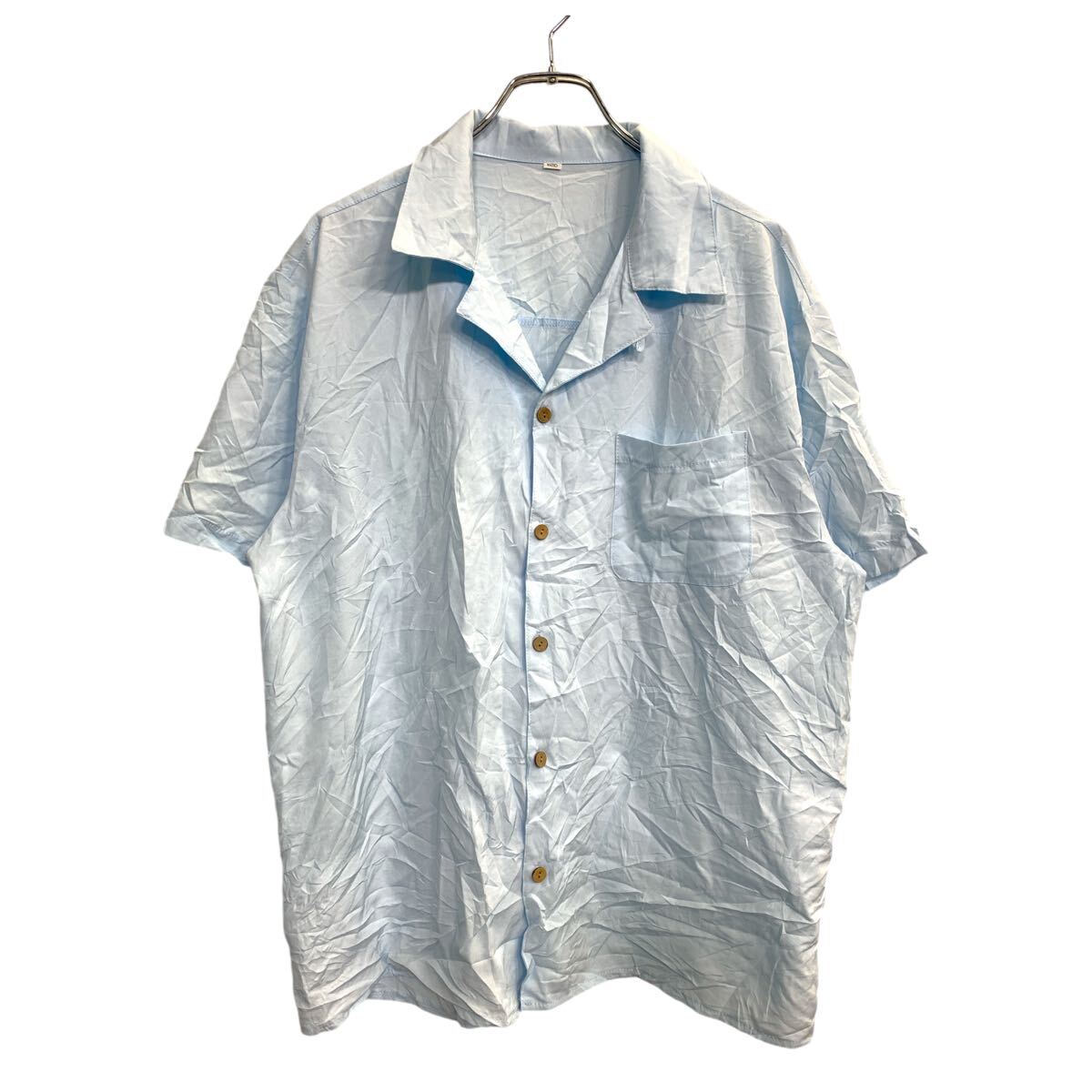 Hawaiian Shirt - 【中古】【古着】 半袖 アロハシャツ Lサイズ オープンカラーシャツ ライトブルー 古着卸 アメリカ仕入 t2410-3514