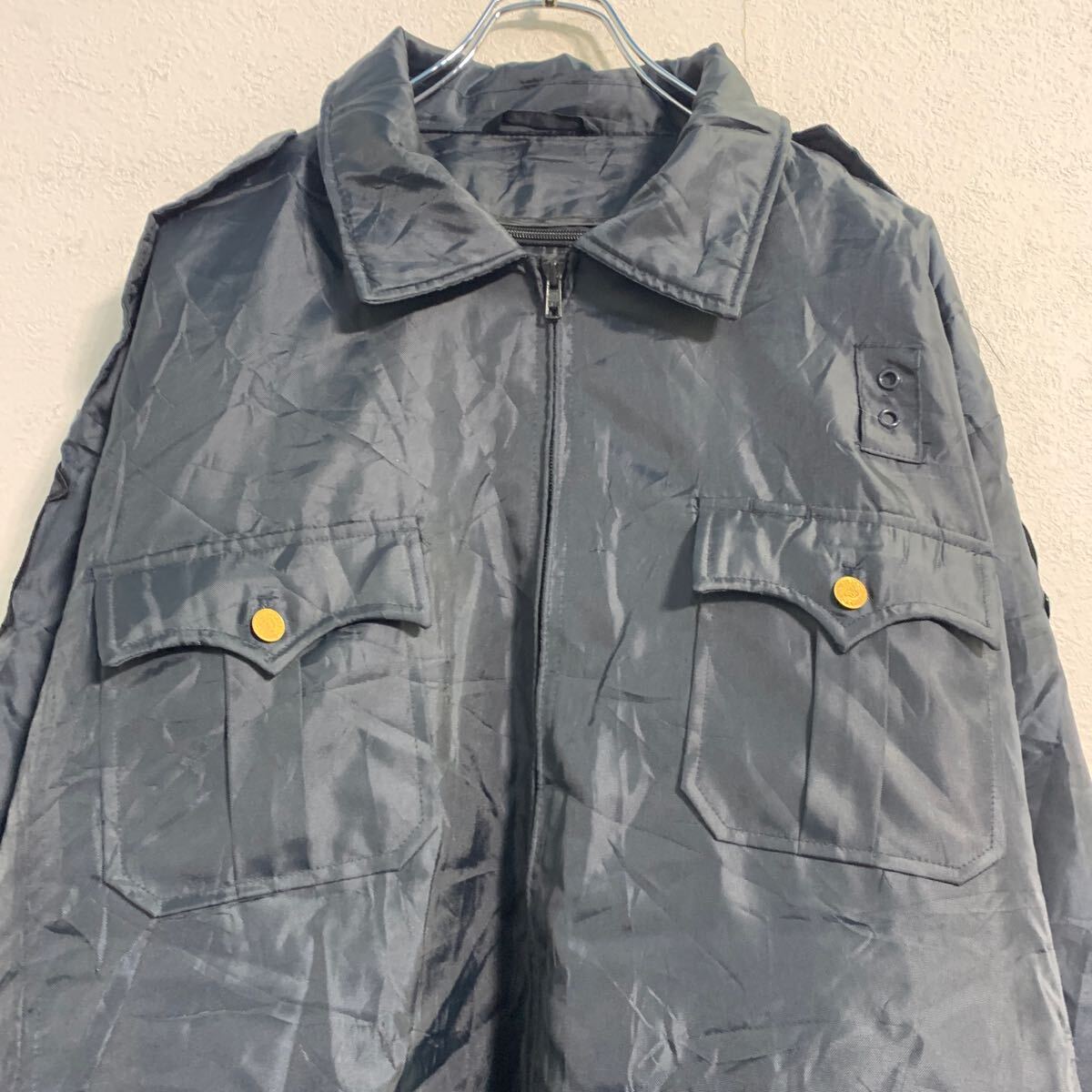 【中古】【古着】 ワークジャケット 2XL ブラック ジップアップ ビッグサイズ ワッペン 刺繍 ポケット付き 古着卸 アメリカ仕入 a611-5175