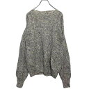 【中古】【古着】 ニット セーター XL~ パープル グリーン ホワイト マルチカラー ハンドメイド 古着卸 アメリカ仕入 a611-5192