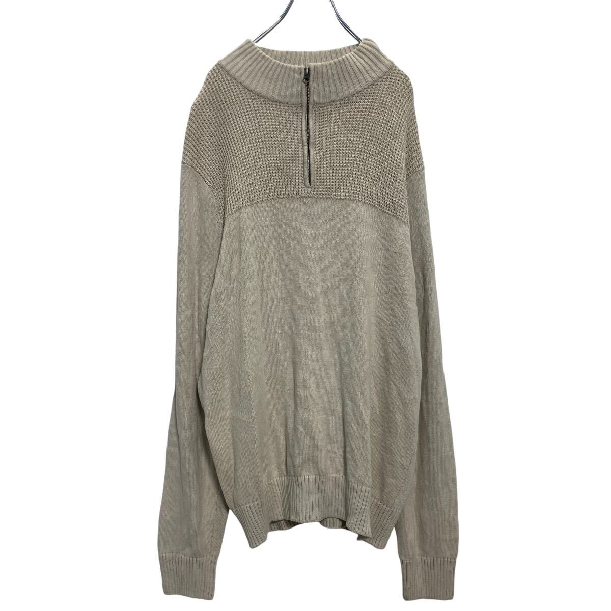 【中古】【古着】 DOCKERS ハーフジップ コットンニット セーター XL ベージュ ドッカーズ ビッグサイズ 古着卸 アメリカ仕入 a611-5206