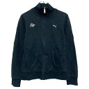 【中古】【古着】 PUMA ロゴスウェット トレーナー L ブラック フルジップ 刺繍 スポーツウェア 古着卸 アメリカ仕入 a611-5229