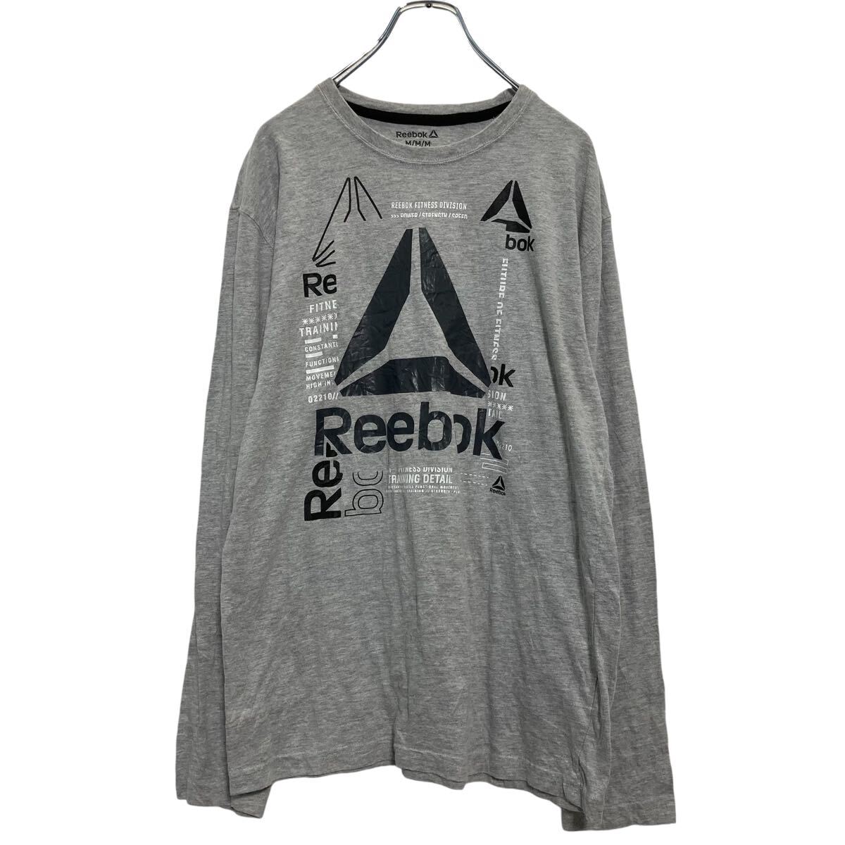 【中古】【古着】 Reebok 長袖 プリントTシャツ M グレー リーボック ロンT ロングTシャツ 古着卸 アメリカ仕入 a611-5237