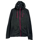 【中古】【古着】 FILA ロゴスウェット パーカー レディース XS ブラック ピンク フィラ ジップアップ ラグラン ポケット付き 古着卸 アメリカ仕入 a611-5257