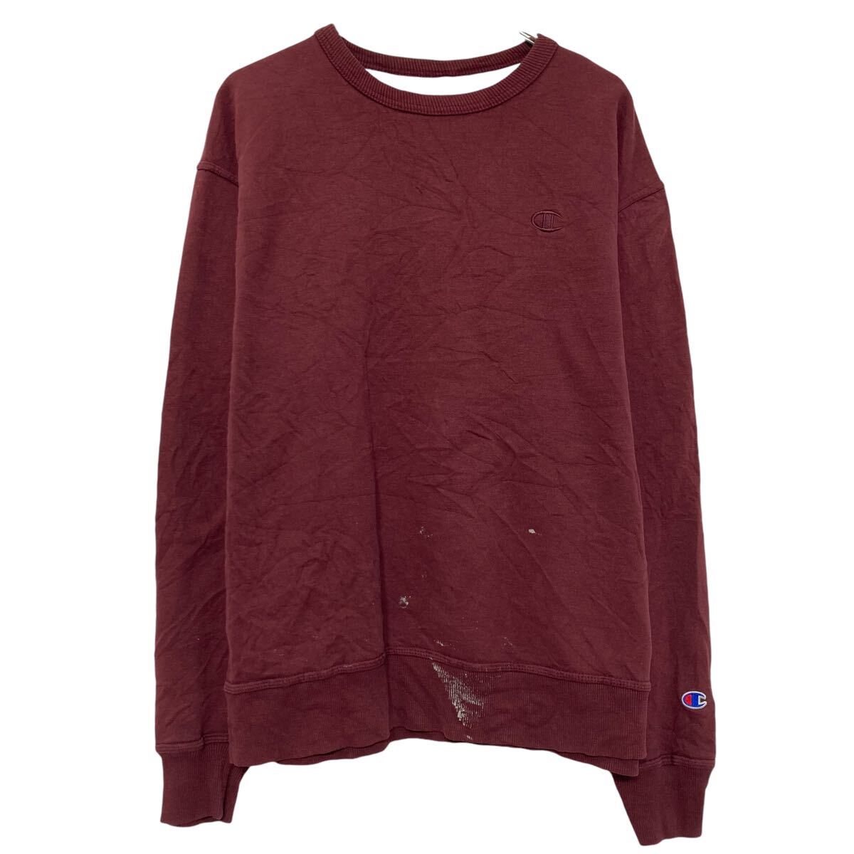 Rakuten - 【中古】【古着】 champion ロゴスウェット トレーナー チャンピオン L ボルドー プルオーバー 刺繍 古着卸 アメリカ仕入 a611-5282