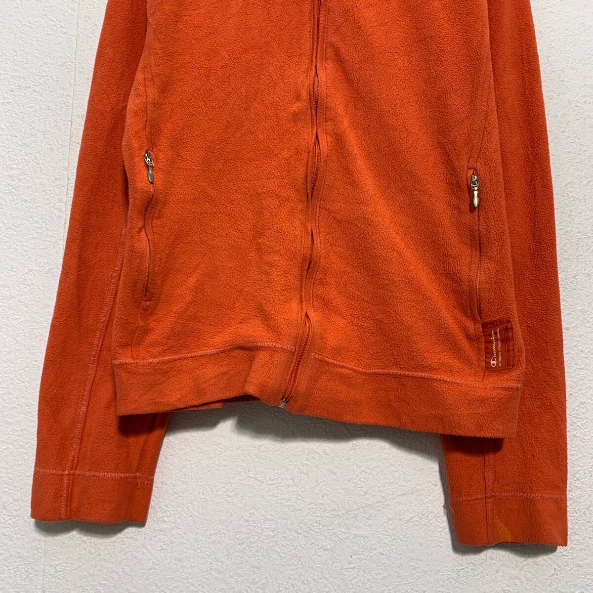 【中古】【古着】 champion フリースジャケット L オレンジ チャンピオン ジップアップ ポケット付き アウトドア 古着卸 アメリカ仕入 a611-5363