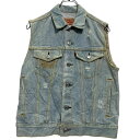 【中古】【古着】 Levi's デニムベスト M ブルー リーバイス ボタン ポケット付き アメカジ 古着卸 アメリカ仕入 a611-5382