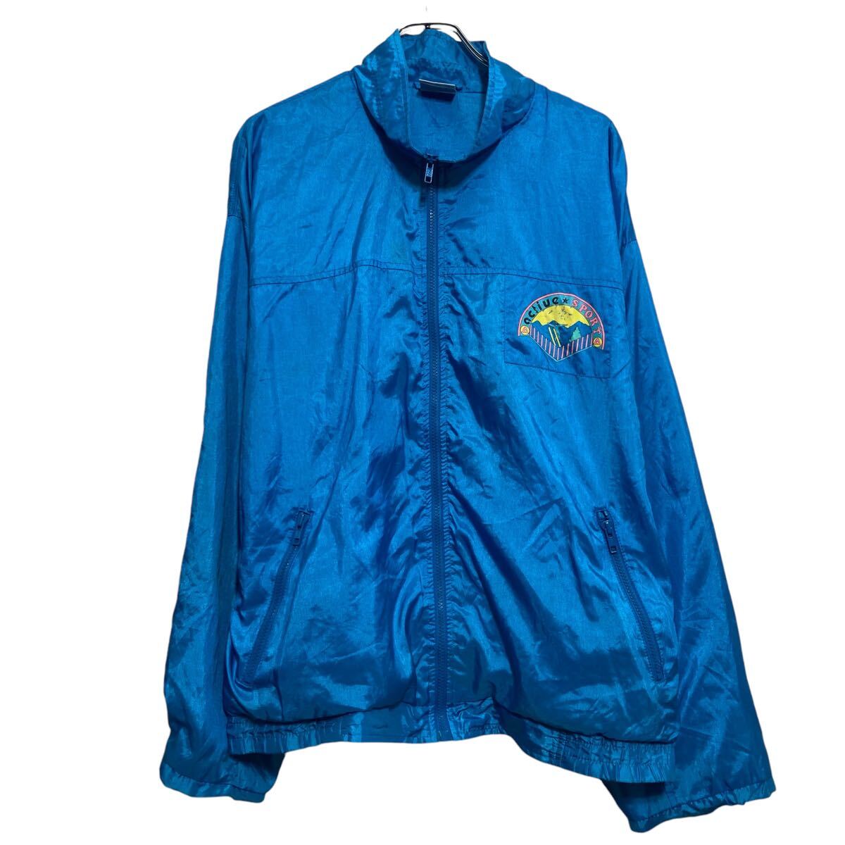 【中古】【古着】 active ジャケット XL ライトブルー ビッグサイズ ライトアウター 薄手 ブルゾン フルジップ 古着卸 アメリカ仕入 a611-5428