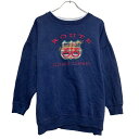 【中古】【古着】 ROUTE66 ロゴスウェット トレーナー レディース M~ ネイビー プルオーバー ダブルネック 古着卸 アメリカ仕入 a611-5437