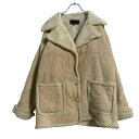 【中古】【古着】 Best california フェイク ムートンコート レディース 2XL ライトベージュ ビッグサイズ 古着卸 アメリカ仕入 a611-5674