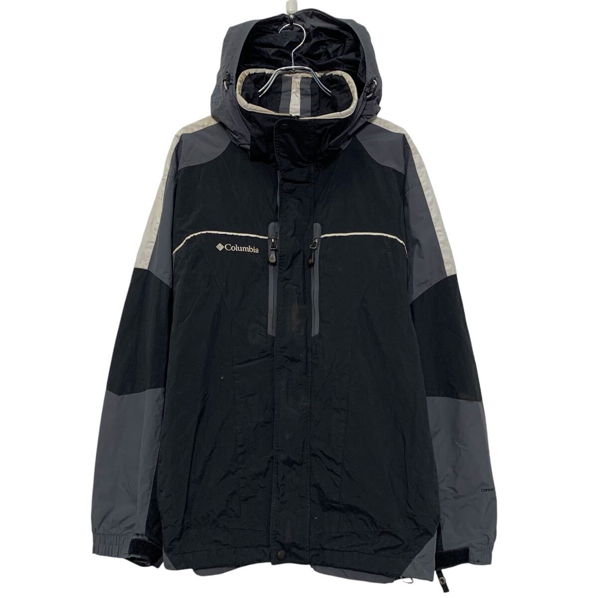 【中古】【古着】 Columbia ナイロンジャケット L ダークグレー ブラック コロンビア ジップアップ マウンテンパーカー 古着卸 アメリカ仕入 a611-5718