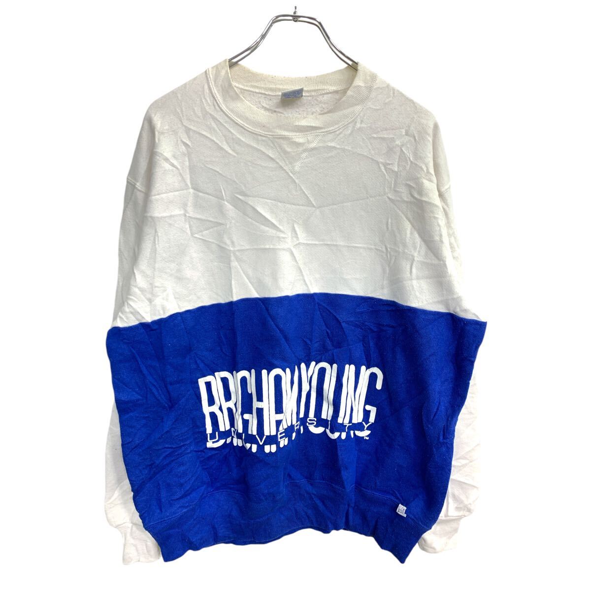 Collaboration - 【中古】【古着】 RUSSELL ATHLETIC スウェット トレーナー XLサイズ ラッセル ホワイト ブルー USA製 古着卸 アメリカ仕入 t2411-3227