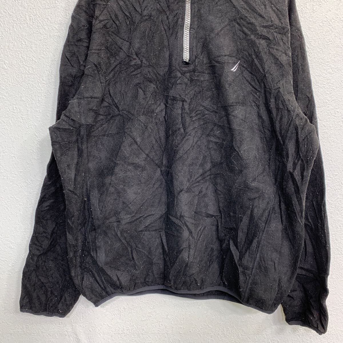 【中古】【古着】 NAUTICA ハーフジップ フリースジャケット Mサイズ ノーティカ ブラック 古着卸 アメリカ仕入 t2411-3265